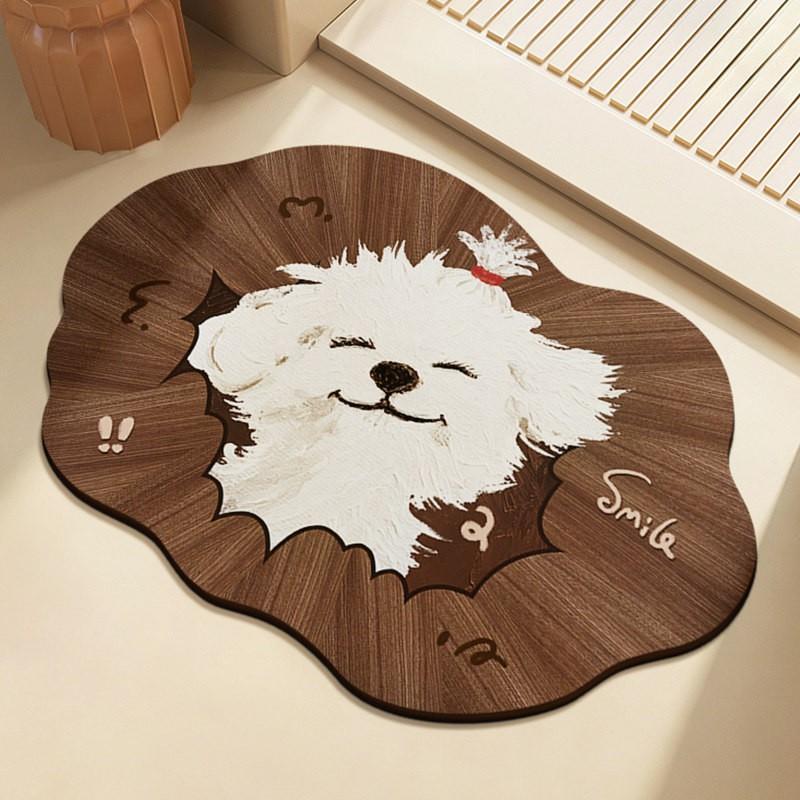 Cartoon Star Diatomite Bath Mat Non-Slip Absorbent Quick-Dry Floor Bathroom Shower Entryway