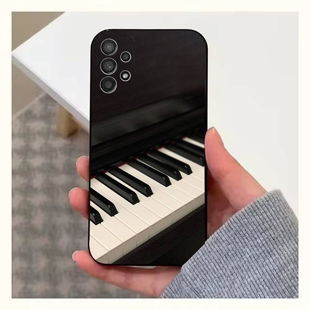 Чехол-футляр с рисунком пианино для Samsung S10, Plus, S9, S22, S25, Ultra, S24, S21, S20, S23, FE, Lite, Мягкий силикон, Черный