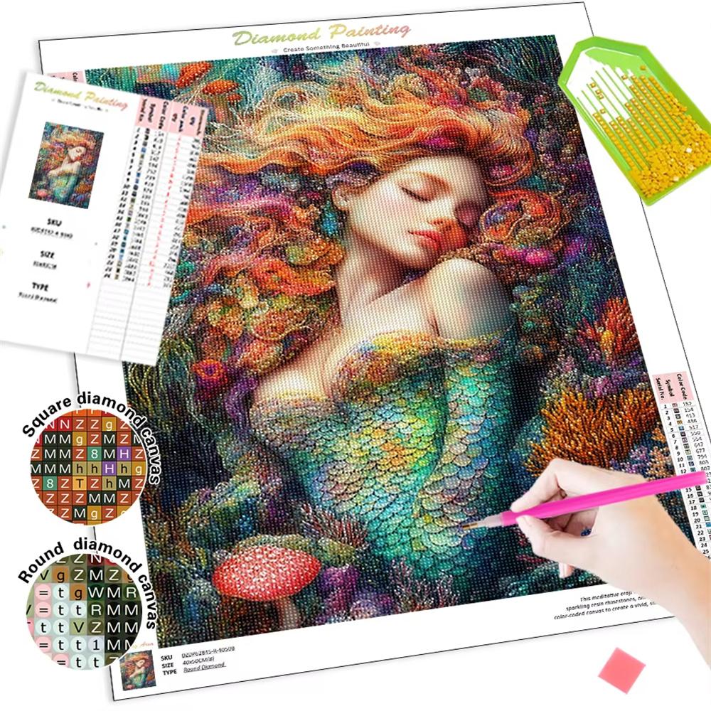 DIY Алмазная картина Милая девушка Набор для вышивки крестом Мозаичное искусство Алмазная картина Полный круг Алмазное украшение для дома