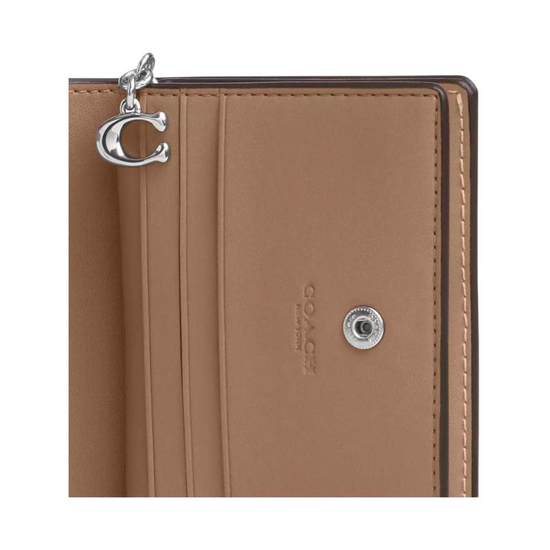 Coach Кошелек на кнопке 9 кнопок Окно для ID Кошелек из покрытого холста Женский Разноцветный multicolor