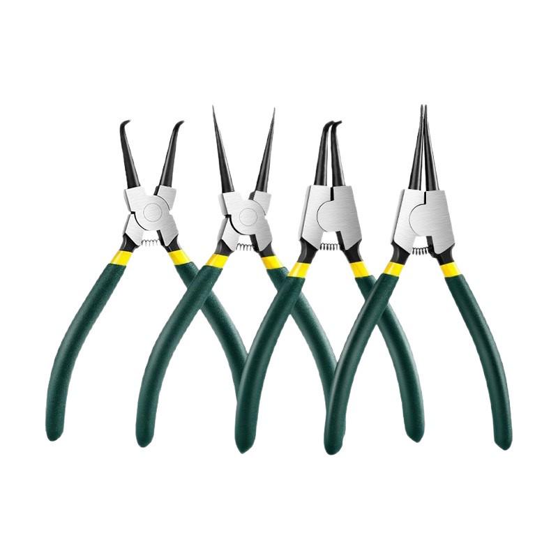 7-дюймовый многофункциональный набор щипцов для стопорных колец: 4-компонентный внутренний и внешний изгиб