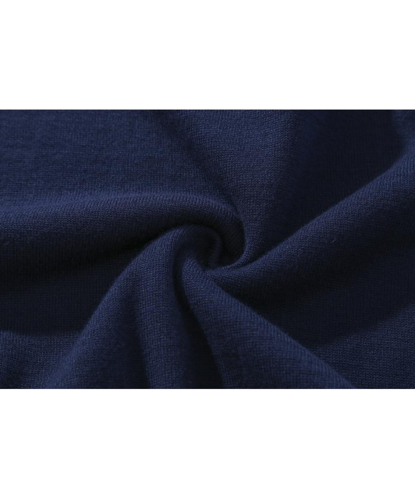 BASEMOMENT Diagonal Button Half Knit Navy