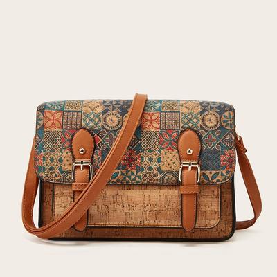 Винтажная крафт-бумага Pater Hippie Postman Messenger Bag Casual Retro Chic Boho Ethnic Gpsy Ibiza Street Средний размер Боковая сумка через плечо