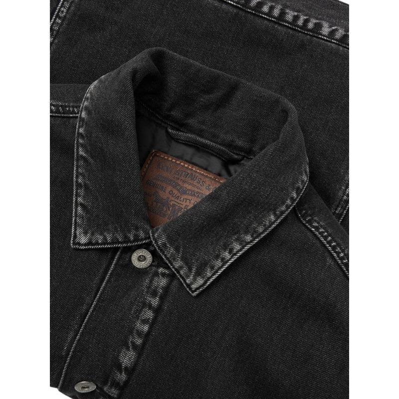 Levis American Vintage Свободный крой Длинный рукав Джинсовая куртка Мужские Куртки Черный 002HR-0000