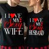 Футболки с надписью «Я люблю своего сексуального мужа/жену» Наряды для пар в медовый месяц Подарки на годовщину для пар Мужская и женская футболка Большие топы