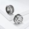 Nordic Viking Script Rotatable Stainless Steel Rotating Ring Ring for Men