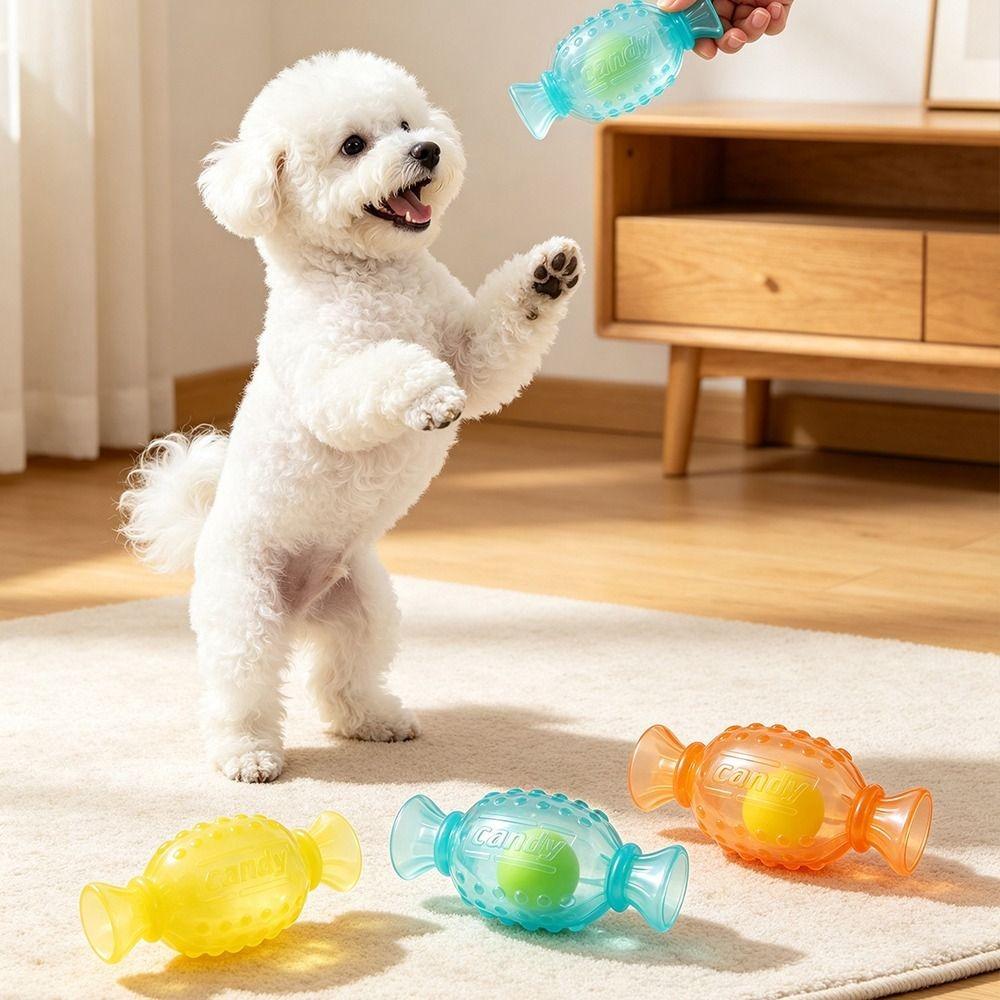 TPR Dog Glowing Candy Toy Candy Shape Candy Shaped Pet Toy New Puppy Teething Toy for Dogs