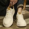 Мужская обувь 2024 зима новая толстая подошва износостойкий тренд универсальные студенческие маленькие белые туфли повседневная модная обувь для увеличения роста