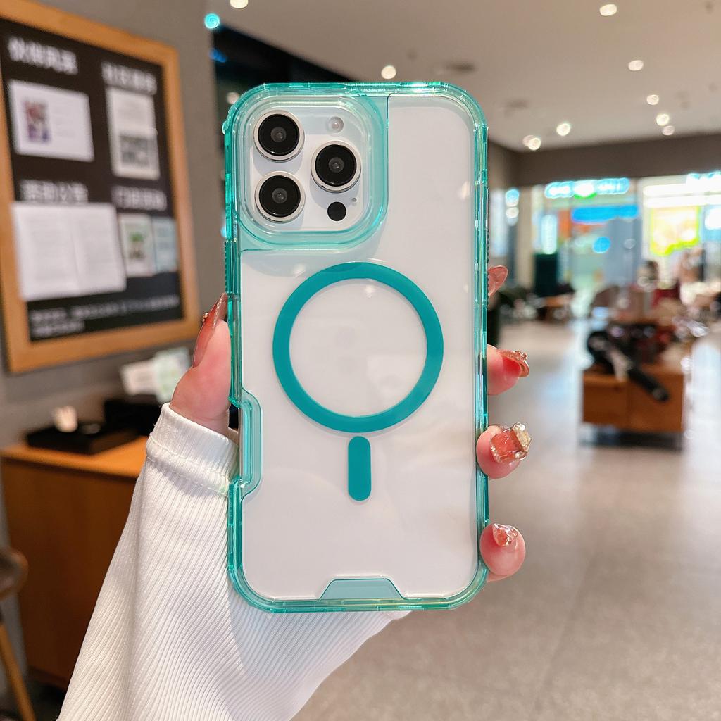 Second Generation Magnetic Colorful Thin Three-in-One Independent Button Phone Case for IP16promax Case