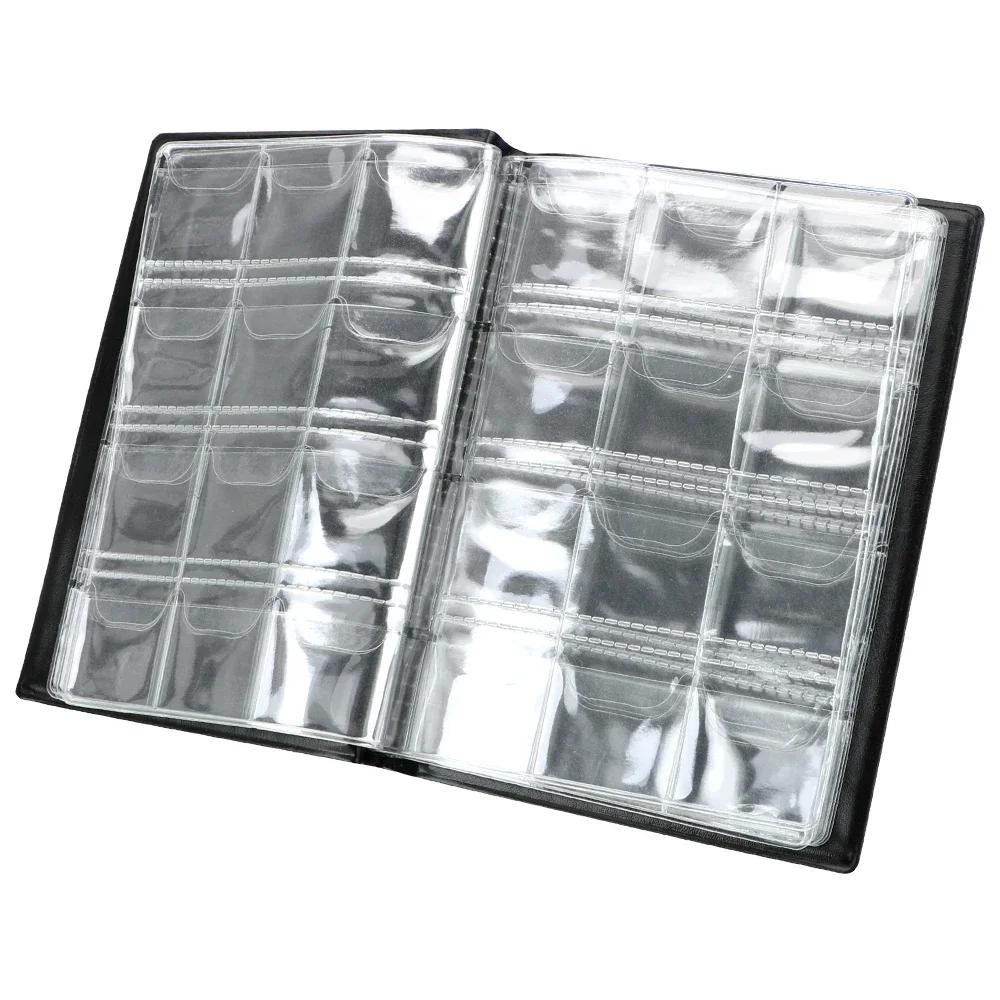 HWZXYXGS 120/60 Pockets Artificial PU Leather Coins Collection Album Book Collecting Money Organizer Storage Bags PVC Film
