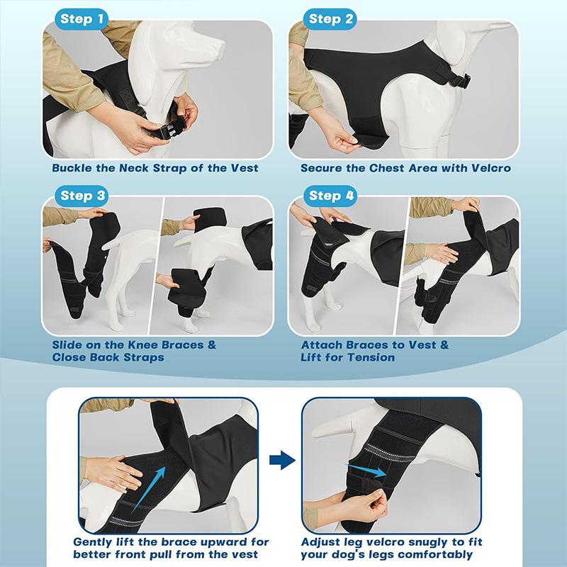 Dog Knee Braces dog leg brace for torn acl arthrosis support for dogs elbow hygroma protector Breatheable Fabric Stable Velcro