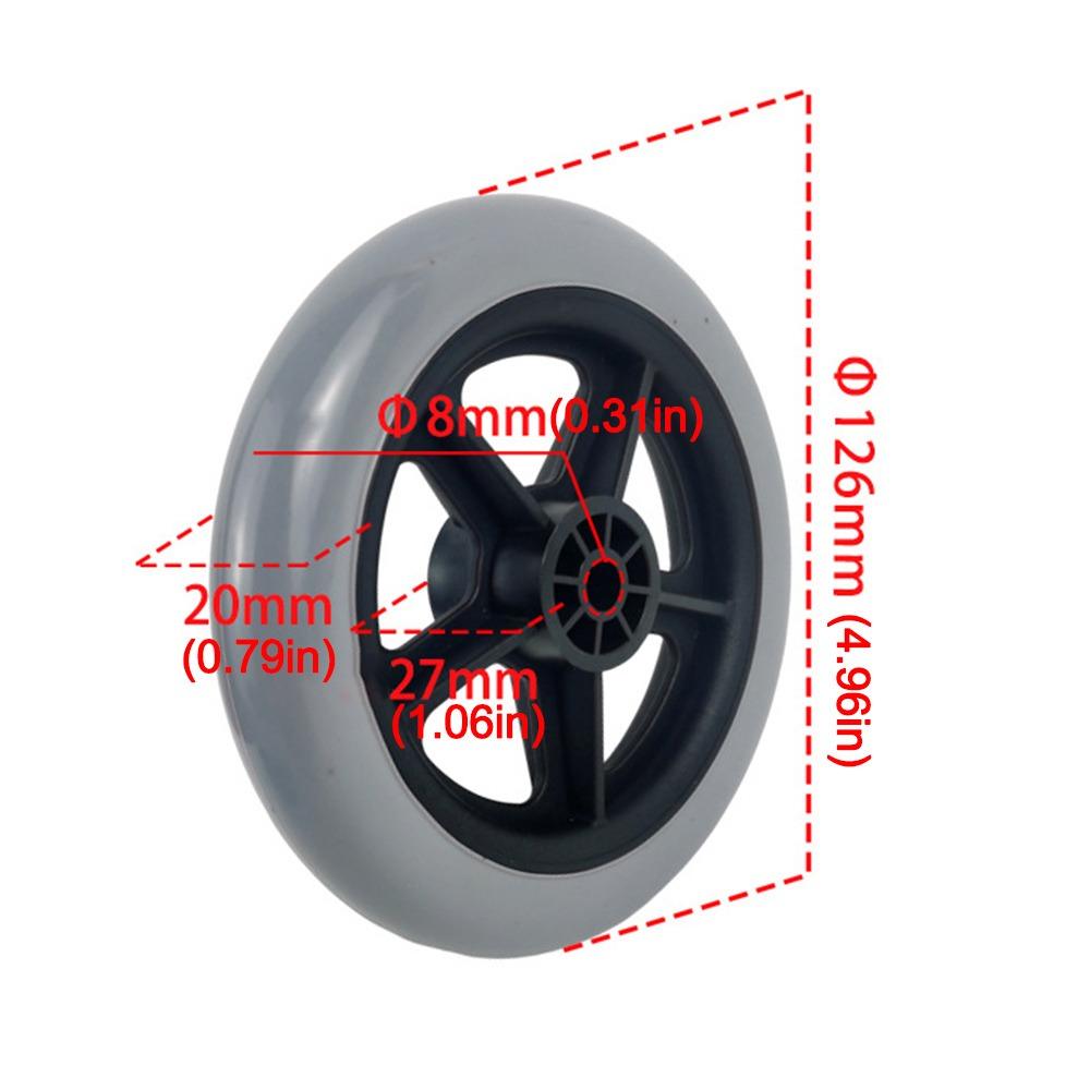 Противоскользящее переднее колесо для инвалидной коляски 5 дюймов, колесо для дорожной тележки, аксессуары для инвалидной коляски