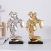 Творческий поцелуй Глубокая любовь Пара Статуя смола Ручная работа Украшение для дома Украшение для гостиной Осеннее украшение Украшение Свет Роскошь