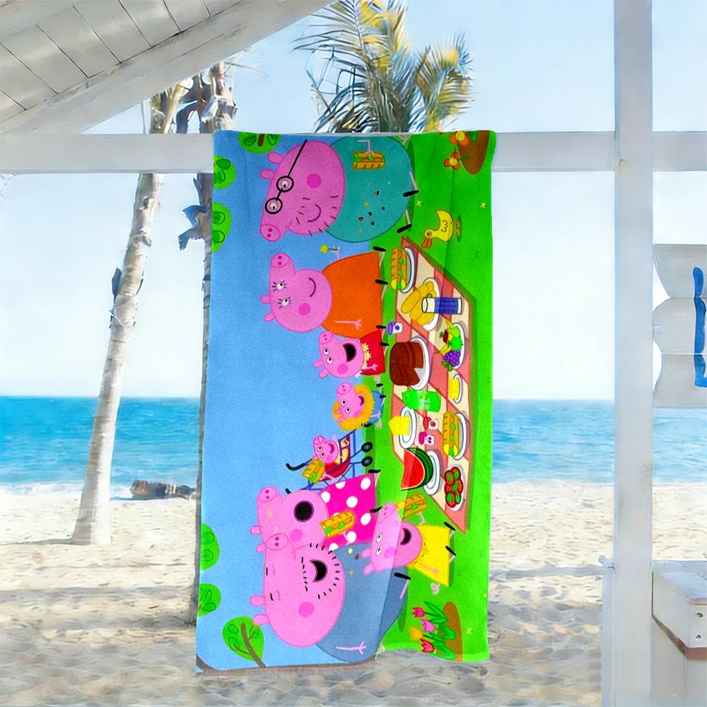 Peppa Pig's Colorful World Beach Towel Soft Durable Quick-Dry Comfortable Lightweight