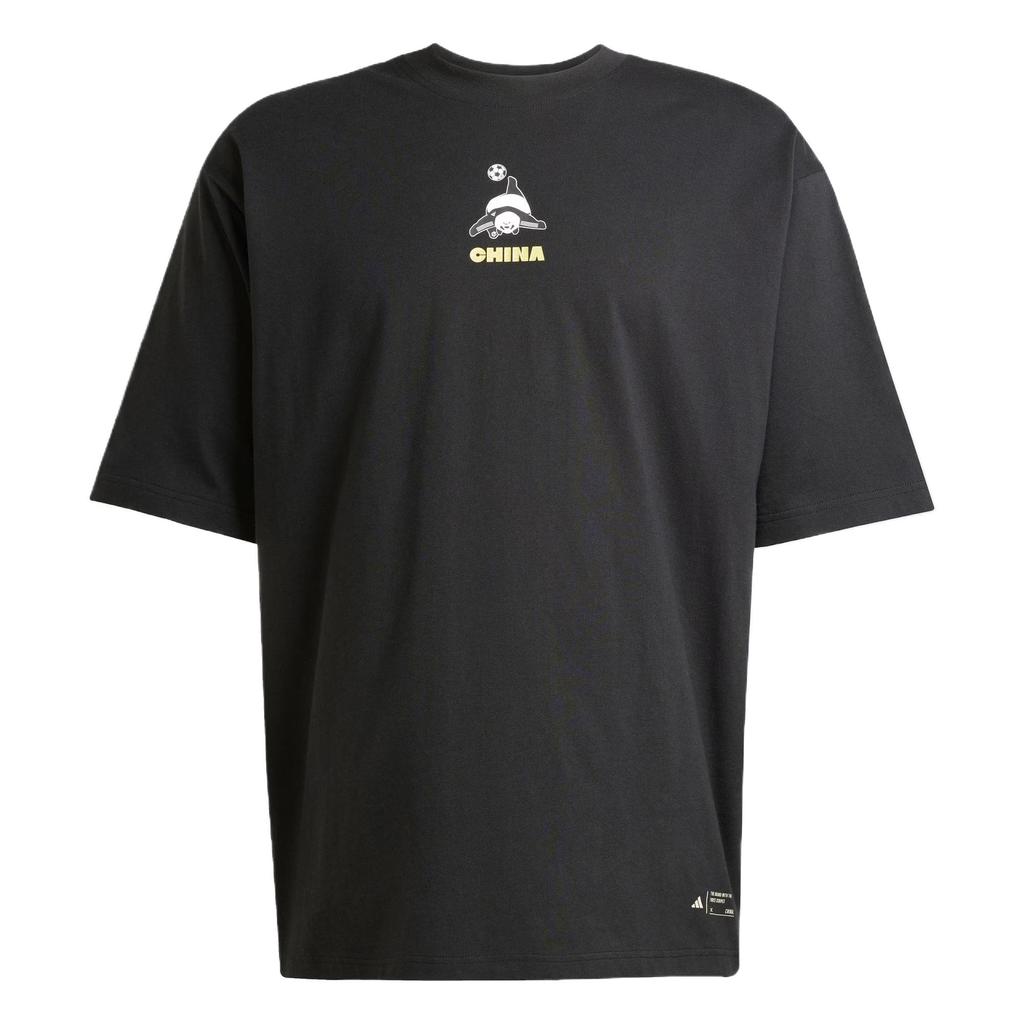 adidas Panda Goal T Удобная дышащая футболка с круглым вырезом и коротким рукавом, футболки унисекс, черный цвет JZ3270