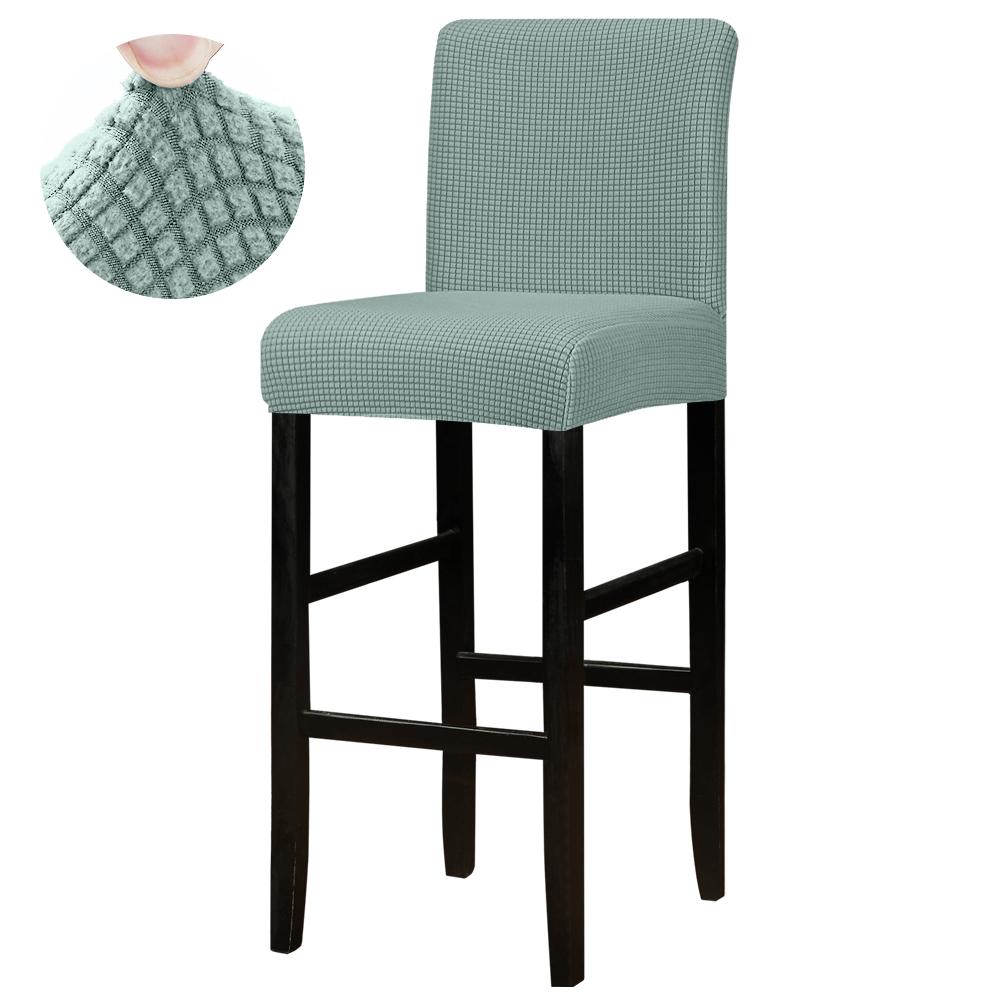 Stretch Solid Bar Chair Cover Short Back Stool Slipcover for Dining Room Hotel Party Decor