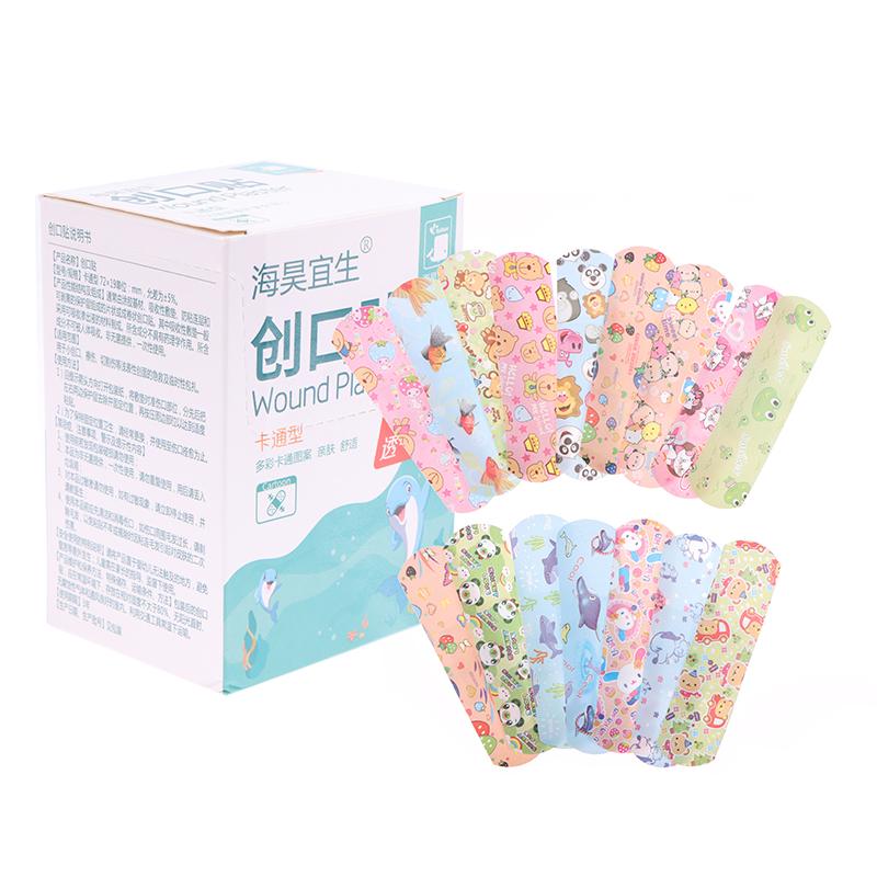 100 шт., клейкие повязки, пластыри для ран, пластыри для детей, с мультяшным рисунком, водонепроницаемые, гемостаз, детские пластыри, наклейки