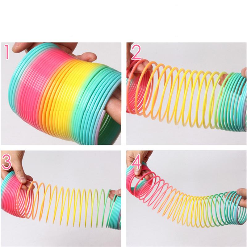 Rainbow Circle Fun Folding Toy Material Spring Coil Children's Creative Magic Party Party Funny Tool Colorful Elastic Pen Holder