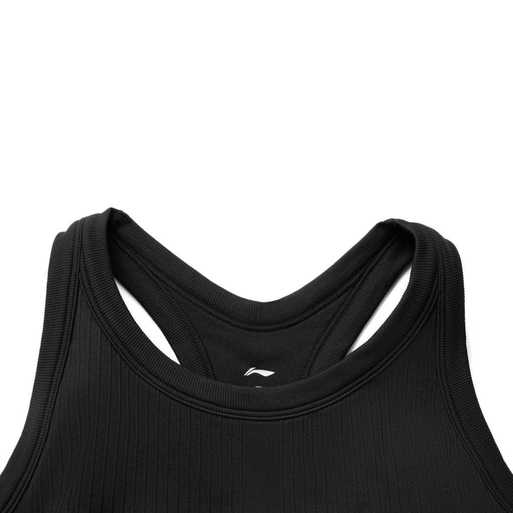 Li Ning Fitness Series Sleeveless Compression Yoga Stretch Sports Tank Top Women Tops Black AUDV020-1