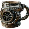 Кружка из смолы с изображением турбированного двигателя V8