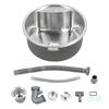Round Bar Sink 45x45x20cm 304 Stainless Steel Single Bowl Sink with Faucet Hole for Kitchen Bathroom