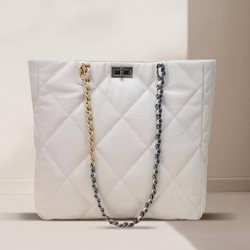 Кожаная маленькая сумка-шоппер Fragrant Wind 19Bag из овчины с ромбической цепочкой, сумка через плечо, женская сумка большой емкости