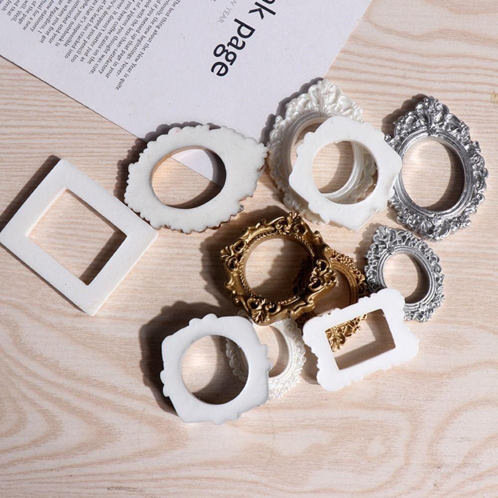 Фоторамка из смолы в деревенском стиле, миниатюрное зеркало, маленькая модель, реквизит для мини-зеркала, ювелирные аксессуары