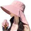 Защитная от УФ-излучения шляпа для женщин 12 см Extra Wide 360 градусов Защита шеи от солнца УФ-охлаждение Хвост Подбородок Лицо Солнце Защита от солнца Худощавое Лето Водонепроницаемая [Looti] - Поля,
