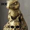 Mysterious Dark Home Accents 3D Printed Gecko Skeleton Rose Ornament, Gothic Resin Retro Gold Skull Statue Statue, Desktop Animal Sculpture