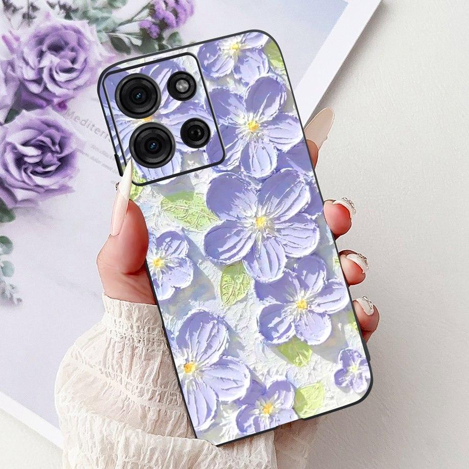 For Motorola G05 G15 Power G35 G55 G75 E15 Phone Case Back Cover Girly Fashion Flower Butterfly Paintong Soft TPU Bumper Fundas