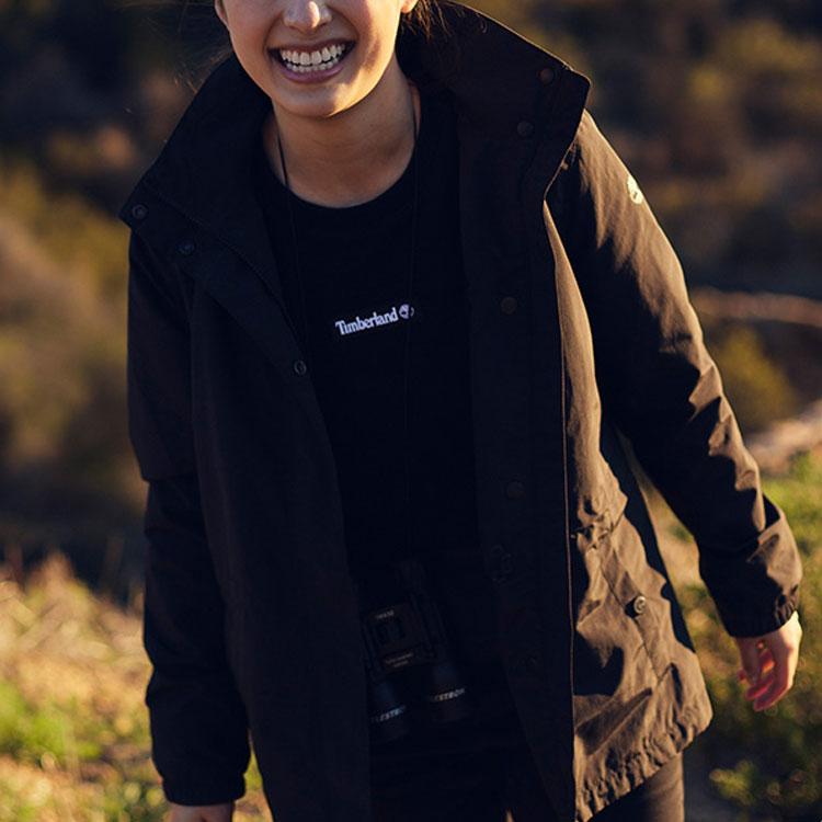 Timberland Уличная однотонная куртка с капюшоном, женские куртки, черные A5WSH-001