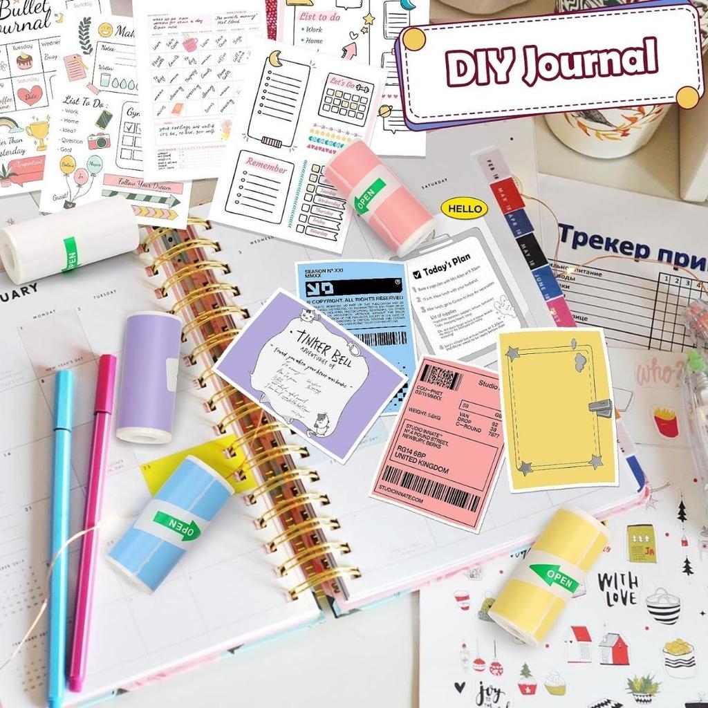 57 мм мини-термопринтер наклейки бумага, многоцветная мини-принтер наклейки бумага, фотопринтер этикетки бумага, для M02/T02, детская мгновенная камера