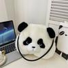 Panda Plush Bag With Zipper Closure For Daily Use And Cute Cartoon Style