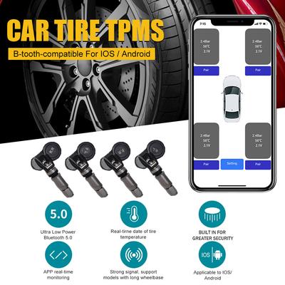 Датчики давления в шинах TPMS с поддержкой Bluetooth Система контроля давления в шинах Внутренние датчики Датчик давления в шинах для защиты от кражи