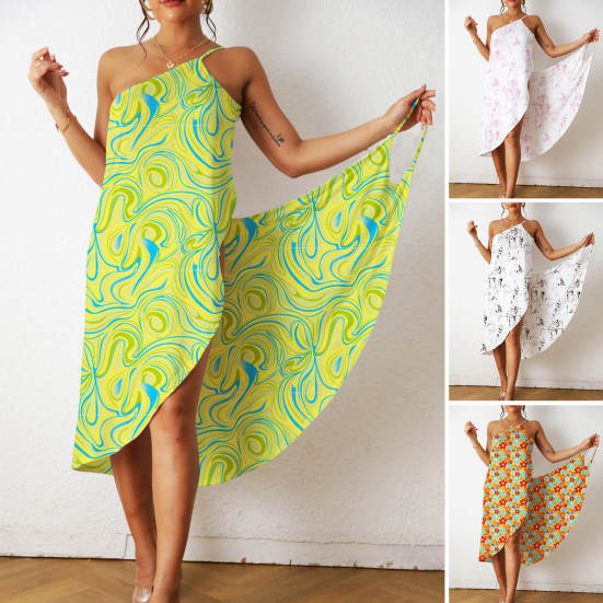 Быстросохнущий стильный солнцезащитный женский купальник без рукавов, пляжное платье