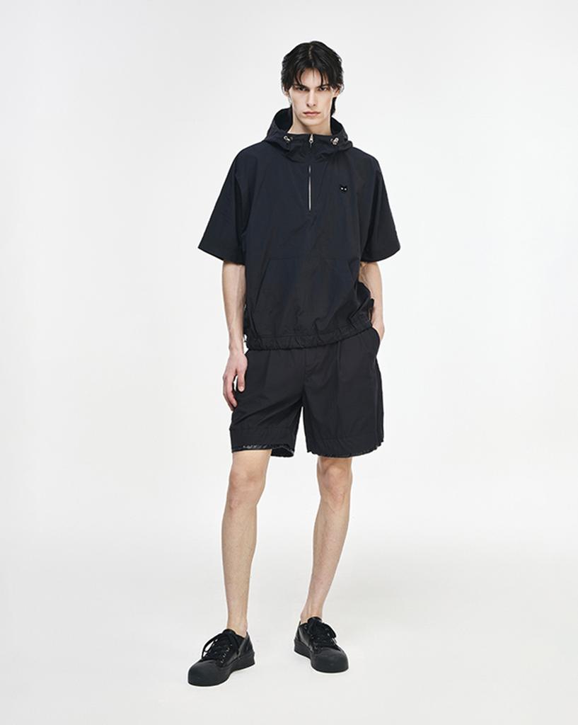 Jijelosongjio G-Zero Hoodie Half Zip Dolman T-Shirt Black Si3Ts835Bk