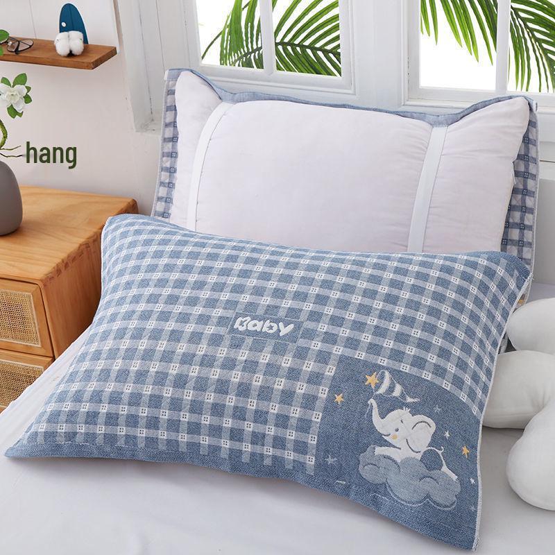 Yiwenwo Нескользящая Хлопковая Марлевая Наволочка Extra Large с Фиксирующими Ремешками для Студентов и Взрослых