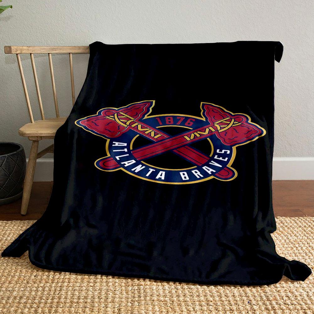 "Atlanta Braves Logo with Tomahawks" Patterned blanket, flannel, suitable for all seasons, home decor, warm and cozy