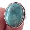 Кольцо из серебра 925 пробы с натуральным тибетским бирюзовым камнем, размер 7, s8o66