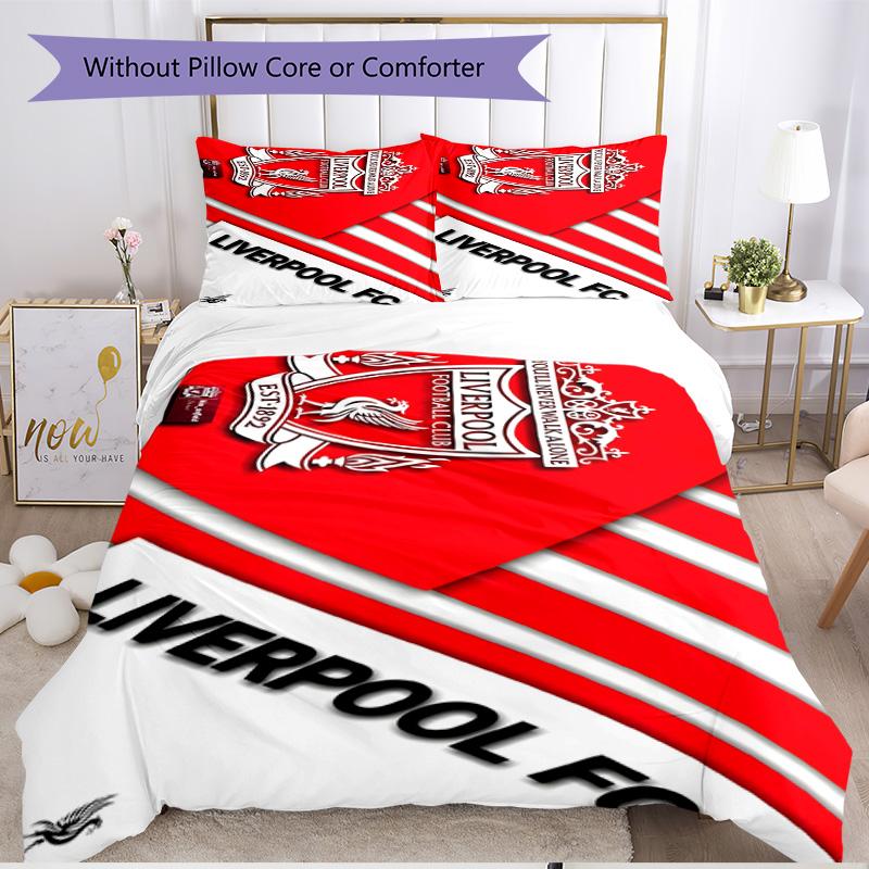 3pcs Duvet Cover Set (1*Duvet Cover + 2*Pillowcase, Without Core), Football team.C Print Soft All‑Season Bedding Set, Home Bedroom Decor Gift