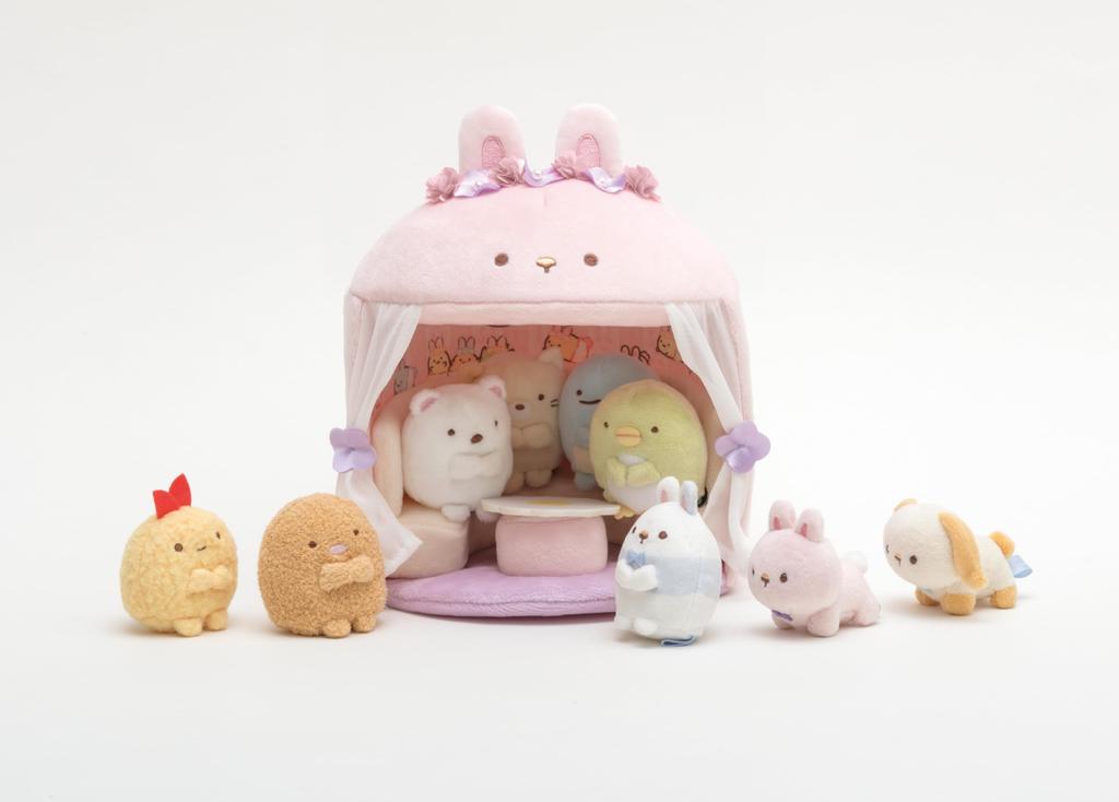 Sumikko Gurashi Mysterious Garden Scene Plush Toy MY99401 Pink Purple White Yellow Collection Rabbit's