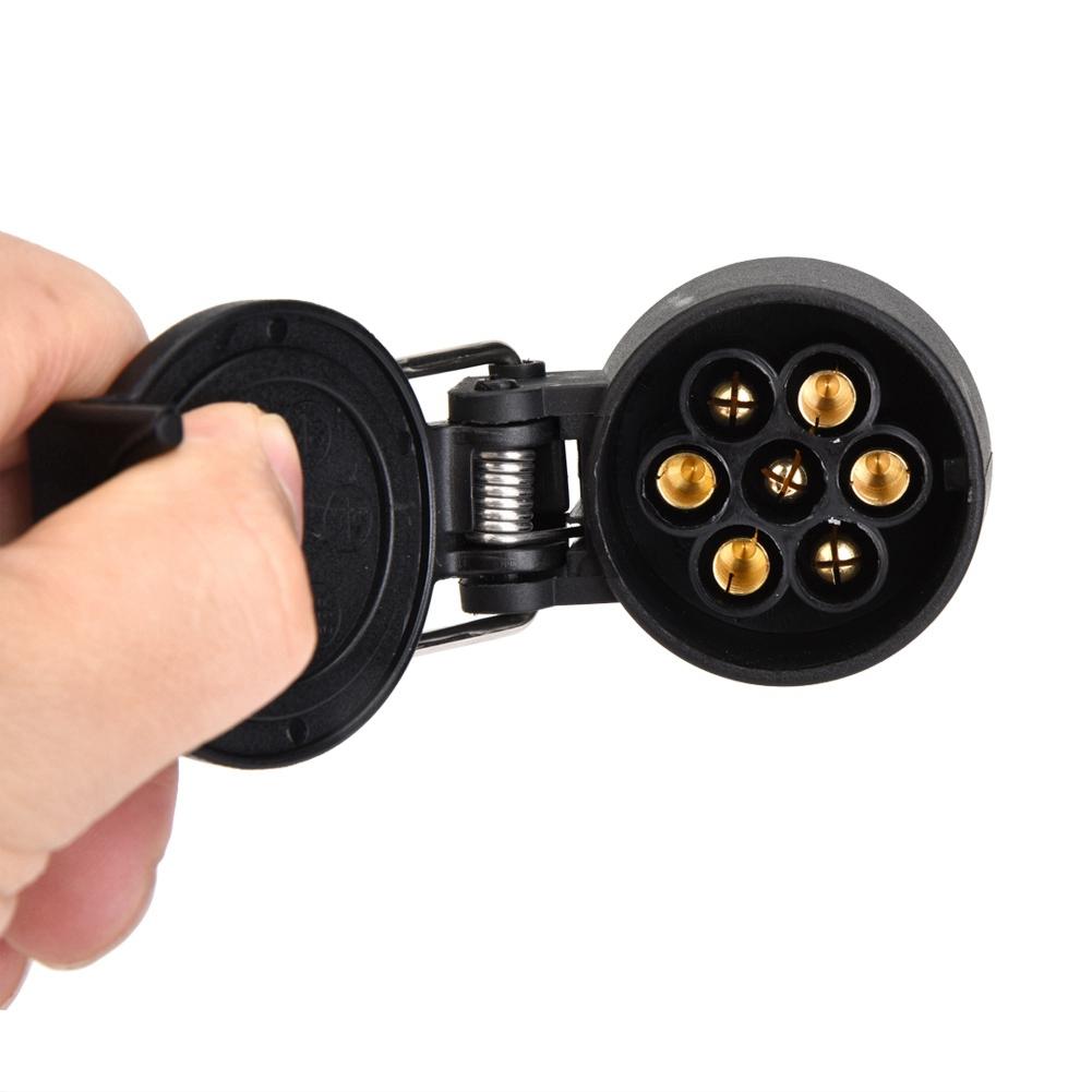 7 Pin Car Trailer Socket Plug Adapter Wire Connector for Caravan Towbar Towing 12V