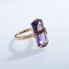 Кольца Huitan Long Shape Acrylic Purple Stone для женщин, модные свадебные кольца для вечеринок, элегантные женские аксессуары, модные ювелирные изделия