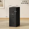 Minimal Document Filing Cabinet with 3 Drawers with Adjustable Bar, in Steel, 36.5x46.2x99 cm, Black