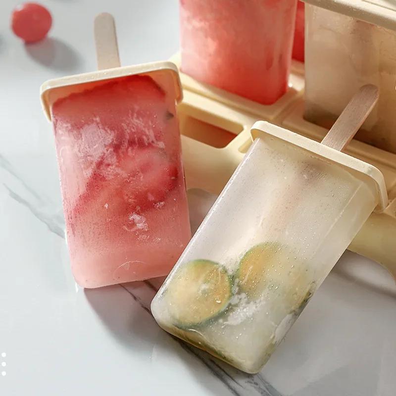 Форма для мороженого эскимо с 9 ячейками, машина для приготовления мороженого своими руками, домашний холодильник с пластиковыми палочками, форма для эскимо, поднос для льда, кухонные гаджеты