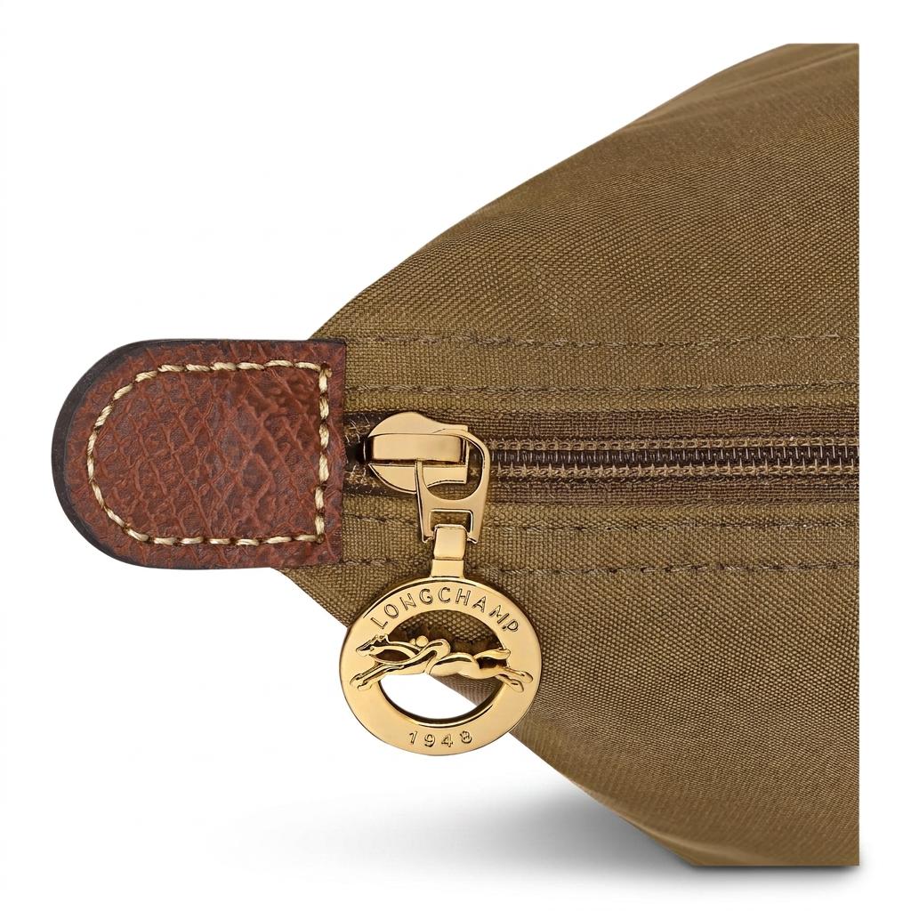 Longchamp Le Pliage Сумка-тоут из холста с кнопкой-застежкой и молнией, длинными ручками, унисекс, цвет Оливковый 2605089510
