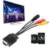 Практичный аудио-видео VGA в AV TV Out 3 RCA конвертер VGA в S-Video кабель-адаптер