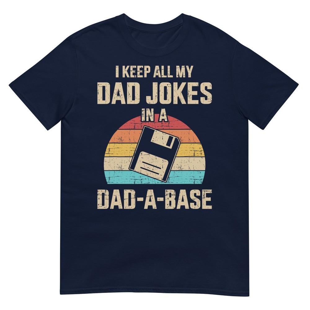 Funny Dad Jokes In Dadabase Vintage For Fathers Day Tshirt
