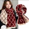 Winter Warm Long Scarves Plaid Women Scarf Vintage Knitted Scarf
