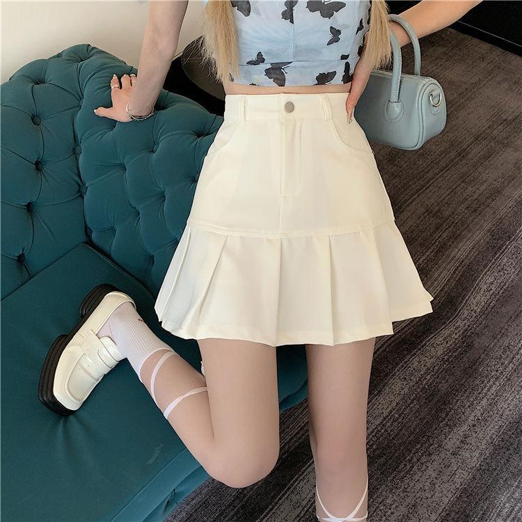 Плиссированная юбка, анти-юбка, женская летняя академическая короткая юбка трапециевидной формы с высокой талией